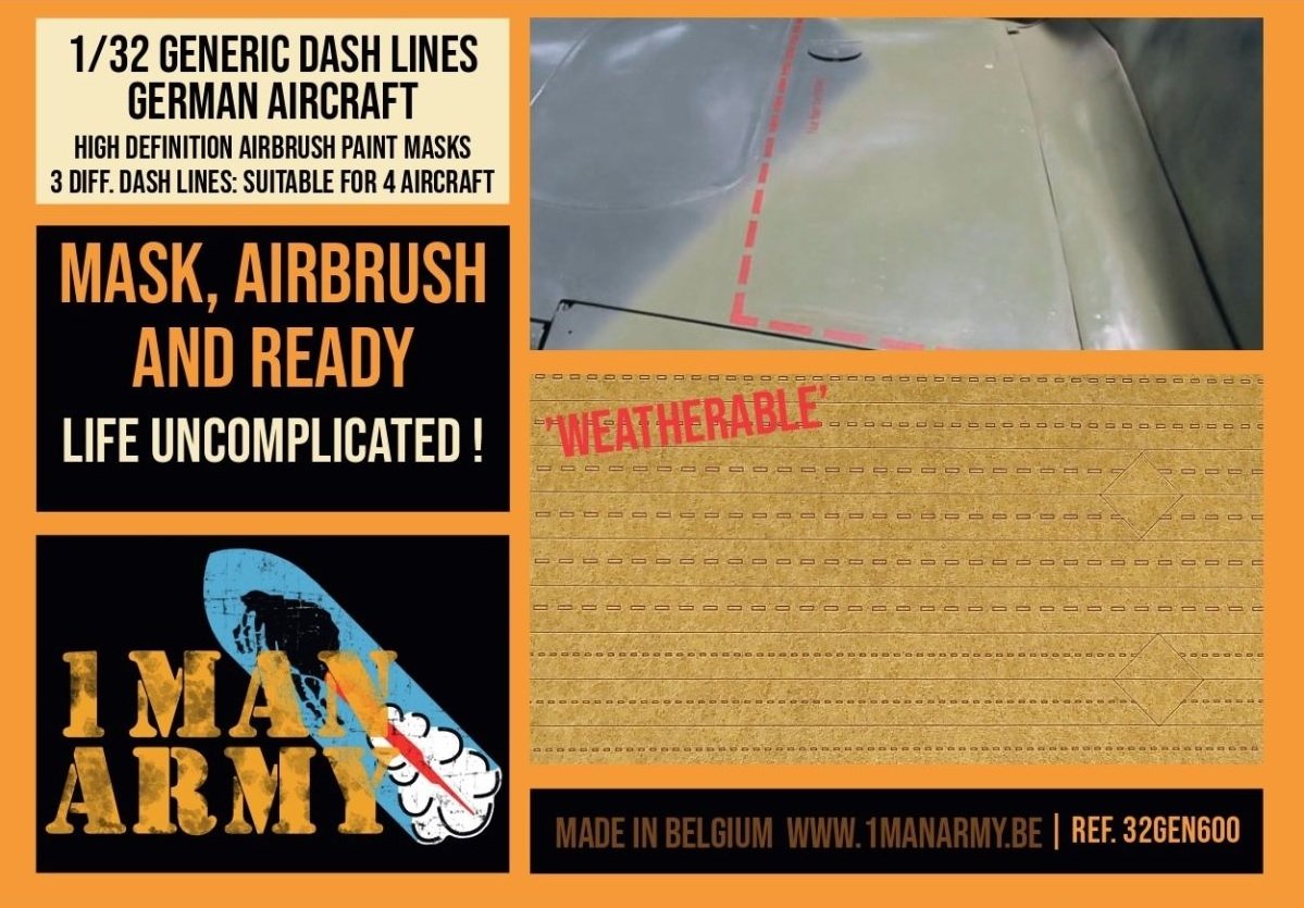 1 Man Army 32GEN600 Dash Lines Avion allemand 1/32