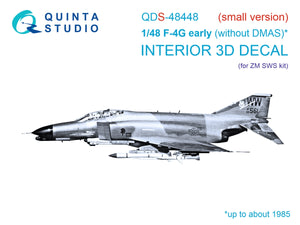 Intérieur imprimé en 3D et coloré sur papier décalcomanie Quinta Studio QDS-48448 F-4G (première version) (Zoukei Mura SWS) (petite version) 1/48