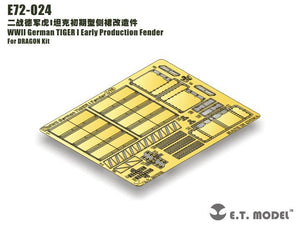 ET Model E72-024 Garde-boues de première production pour le char allemand Tiger I de la Seconde Guerre mondiale, compatibles avec la maquette DRAGON au 1/72 – immagine 2