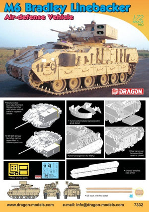 Dragon 7332 M6 Bradley Linebacker Véhicule de défense aérienne (1/72) – image 10