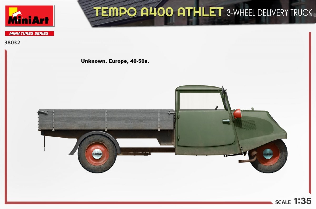 MiniArt 38032 TEMPO A400 ATHLET CAMION DE LIVRAISON À 3 ROUES 1/35 – imagen 5