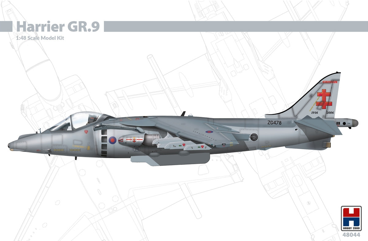 Hobby 2000 48044 Harrier GR.9 (Hasegawa + CARTOGRAF + MASQUES) 1/48