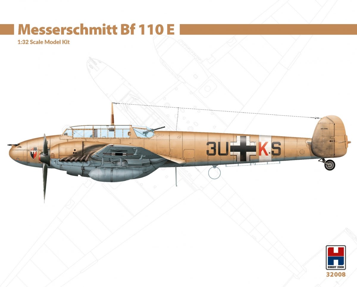 Hobby 2000 32008 Messerschmitt Bf 110 E (Dragon + Cartograf + Mask) 1/32
