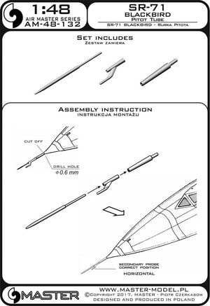 Master AM-48-132 SR-71 Blackbird - Tube Pitot (1/48) – immagine 4