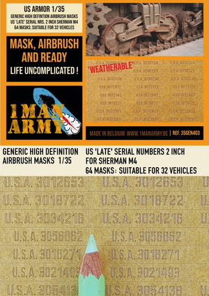 1 Man Army 35GEN403 US « Late » Serial Numbers 2 inch 1/35