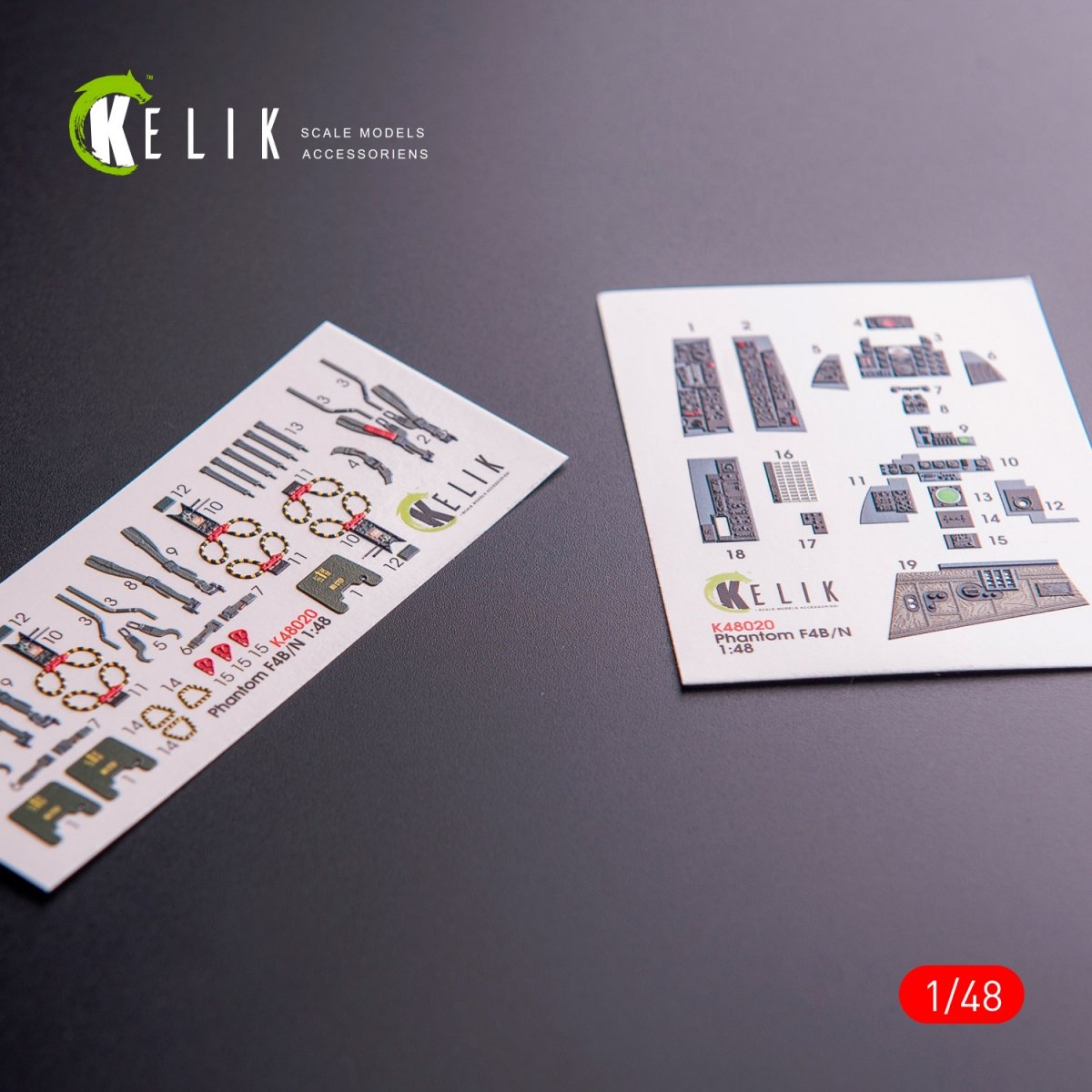 KELIK K48020 Décalcomanies 3D intérieures pour maquette Academy au 1/48 du F-4B/N