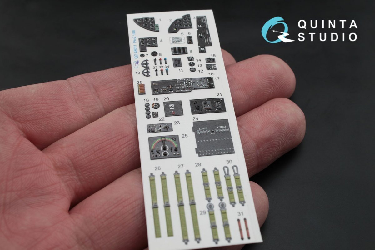Intérieur imprimé en 3D et coloré sur papier décalcomanie Quinta Studio QD48011 Pe-2 (pour maquettes Zvezda) 1/48 – Bild 4