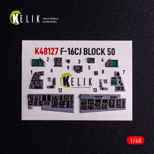 Kelik K48127 F-16CJ - interior 3D decals for Tamiya kit 1/48