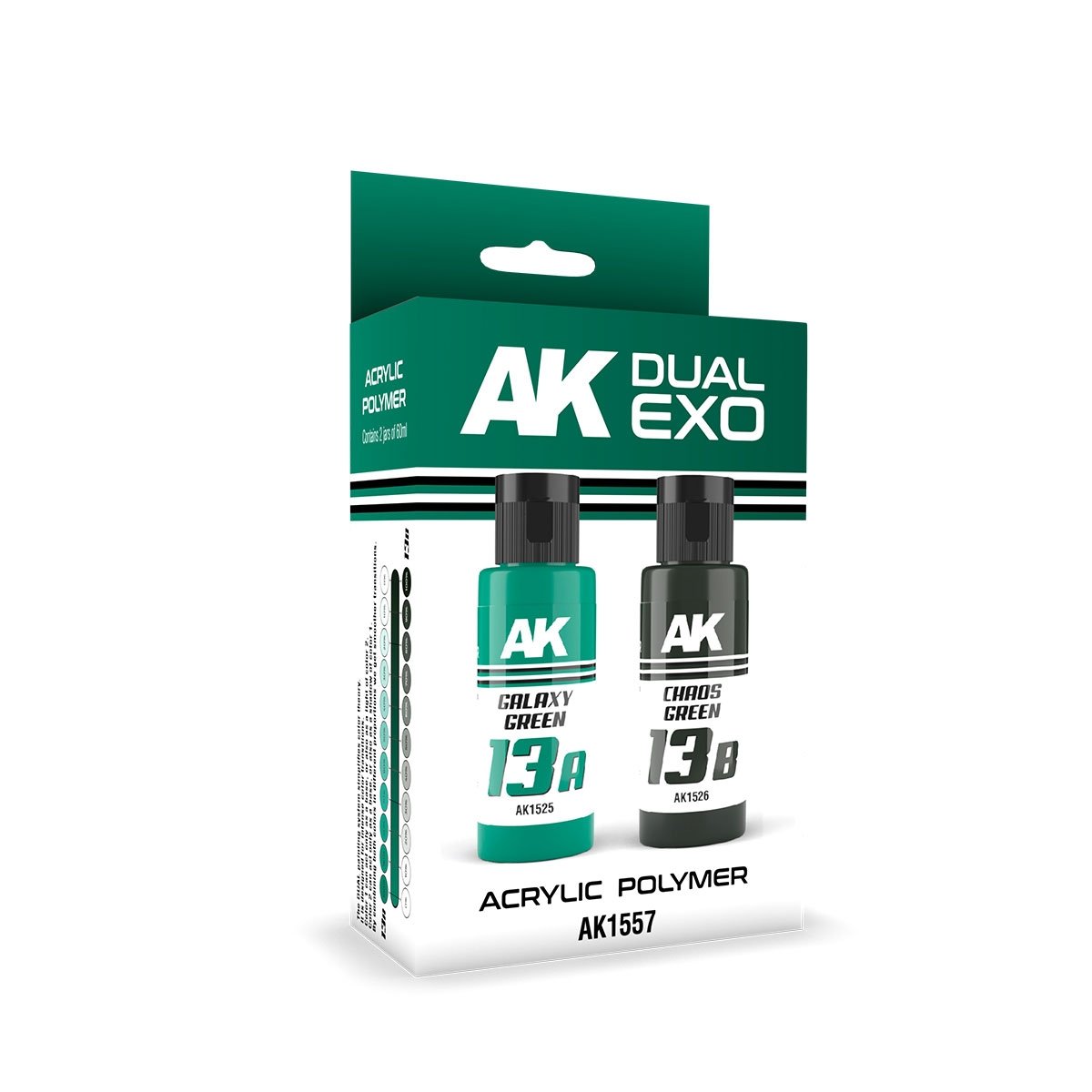 AK Interactive AK1557 DUAL EXO SET 13 – 13A VERT GALAXIE &amp;amp; 13B VERT CHAOS