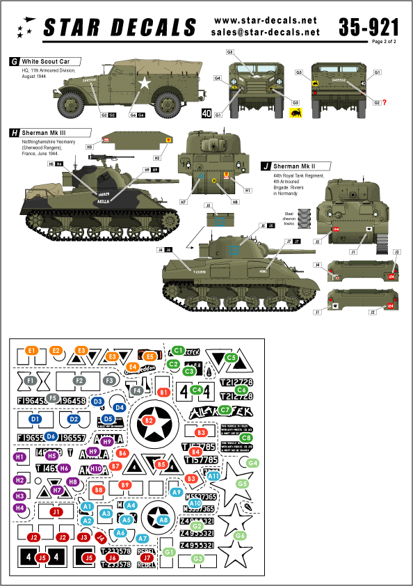 Star Decals 35-921 Blindés britanniques en Normandie 1/35 – imagen 2