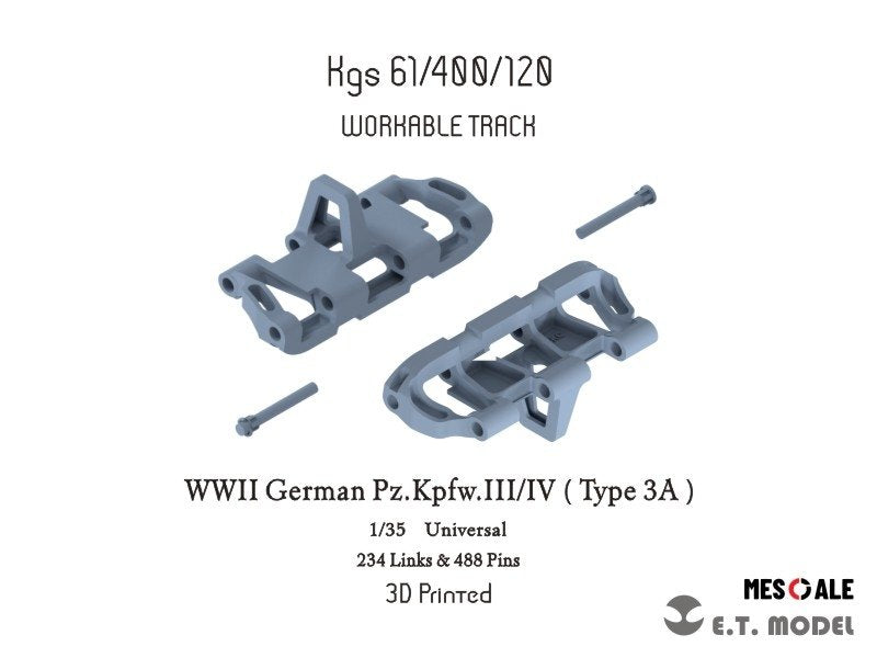 Maquette ET P35-020 Catalyseur allemand Pz.Kpfw.III/IV (Type 3A) de la Seconde Guerre mondiale, chenilles fonctionnelles (impression 3D), échelle 1/35