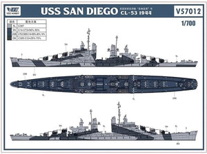 Vee Hobby E57012 USS San Diego CL-53 1944 - Édition Deluxe 1/700 – immagine 3