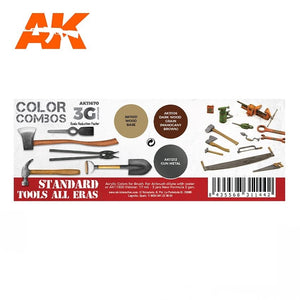 AK Interactive AK11670 3G OUTILS STANDARD TOUTES ÉPOQUES 3 x 17 ml – immagine 2