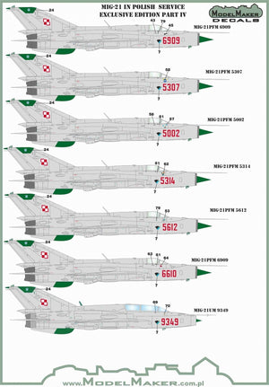 Décalcomanies ModelMaker D48153 MiG-21 en service polonais, édition exclusive partie IV 1/48 – image 2