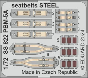 Ceintures de sécurité Eduard SS822 PBM-5A STEEL ACADEMY 1/72