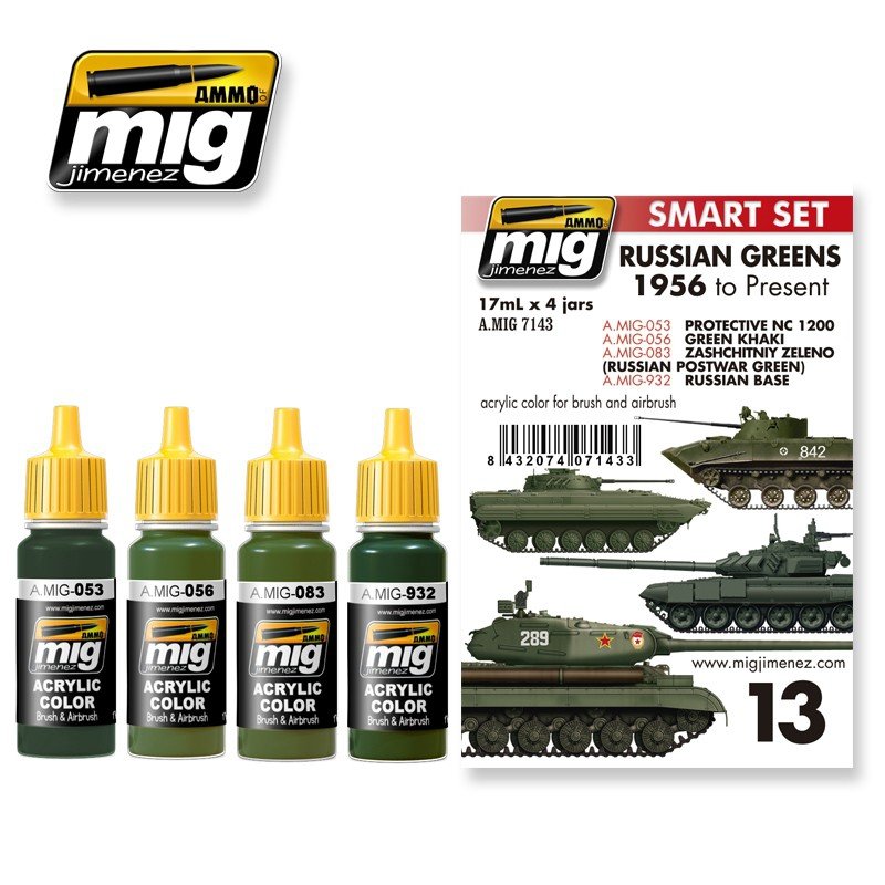 Munitions Mig Jiminez 7143 Vertes Russes - 1956 à aujourd&amp;#39;hui (4x17ml)