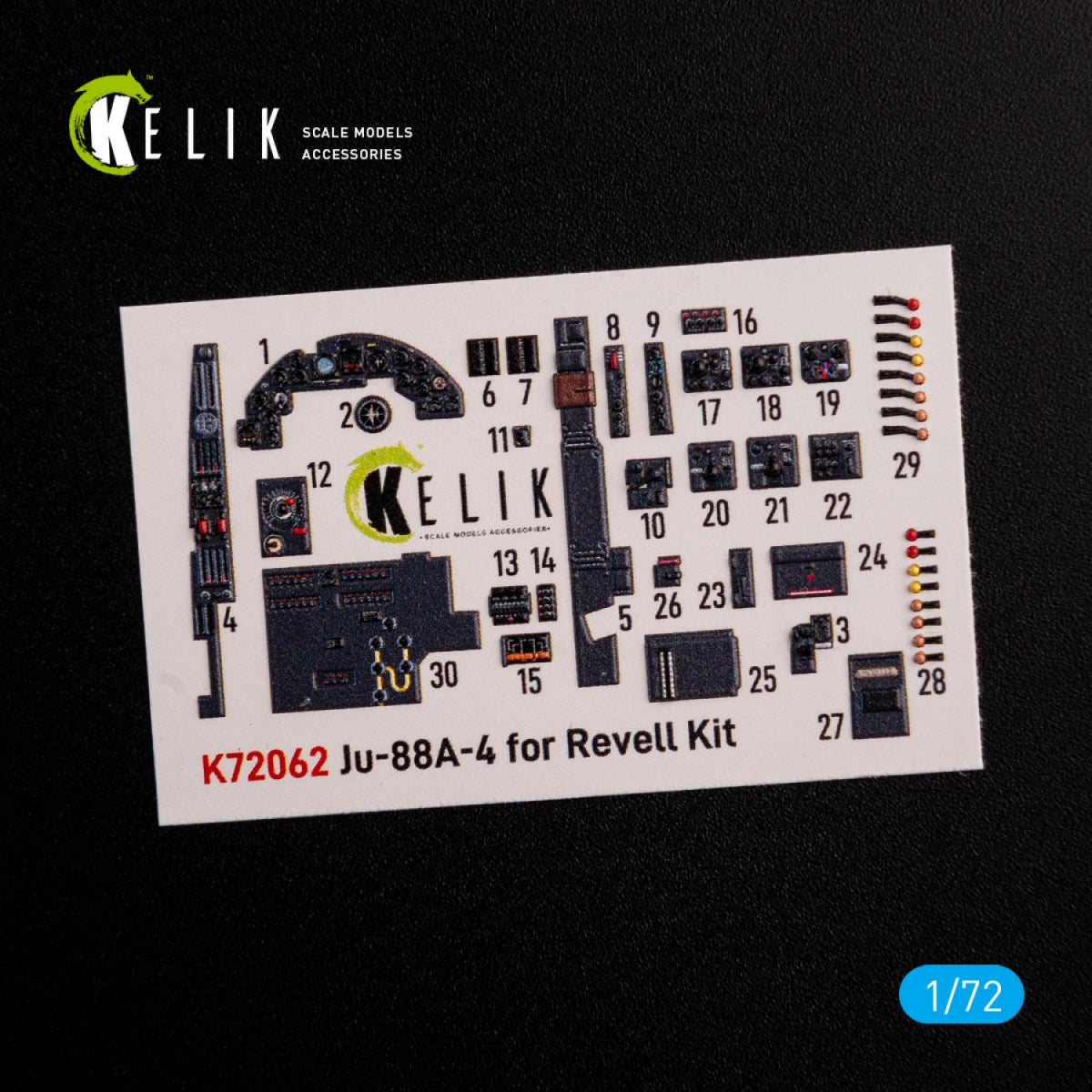 Décalcomanies 3D intérieures KELIK K72062 pour maquette Revell au 1/72 du Junkers JU 88 A-4 – Bild 3