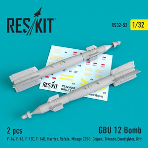 RESKIT RS32-0052 GBU 12 bombe guidée (2 pièces) 1/32