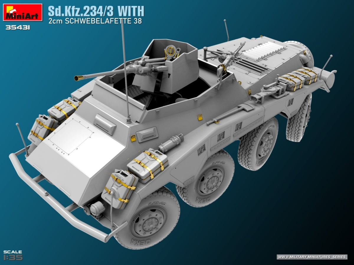 MiniArt 35431 Sd.Kfz.234/3 Avec 2cm Schwebelafette 38 1/35 – immagine 5