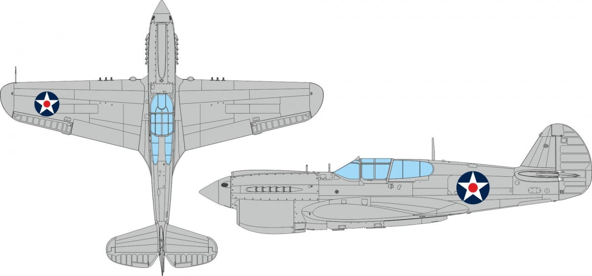 Eduard EX1124 P-40E Insigne national américain avec centre rouge EDUARD 1/48