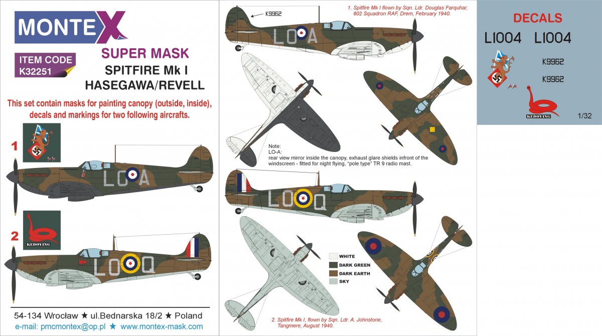 Montex K32251 SPITFIRE Mk I 1/32 