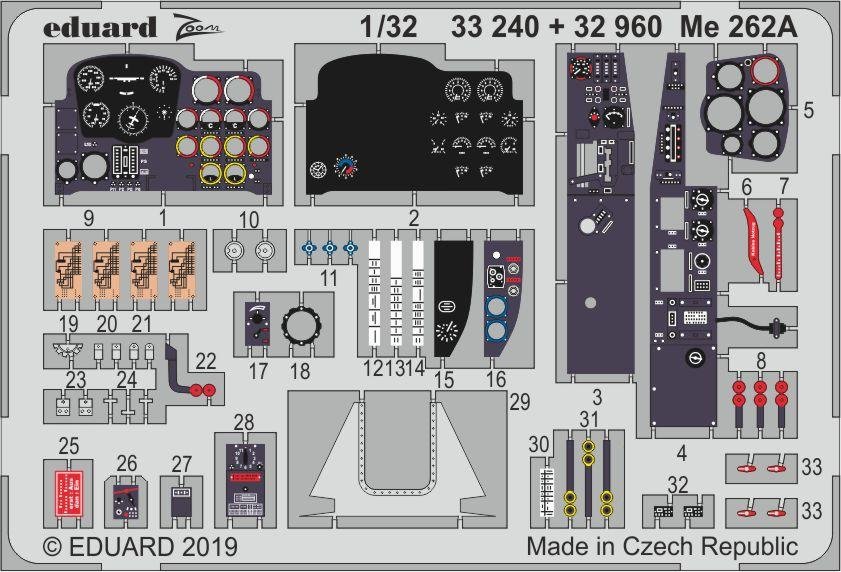 Intérieur du Me 262A Eduard 32960 au 1/32 REVELL