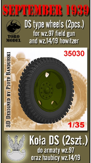 Toro 35030 Koła DS - do armaty IBG Wz.97 i haubicy Wz.14/19 Set (2 koła) 1/35