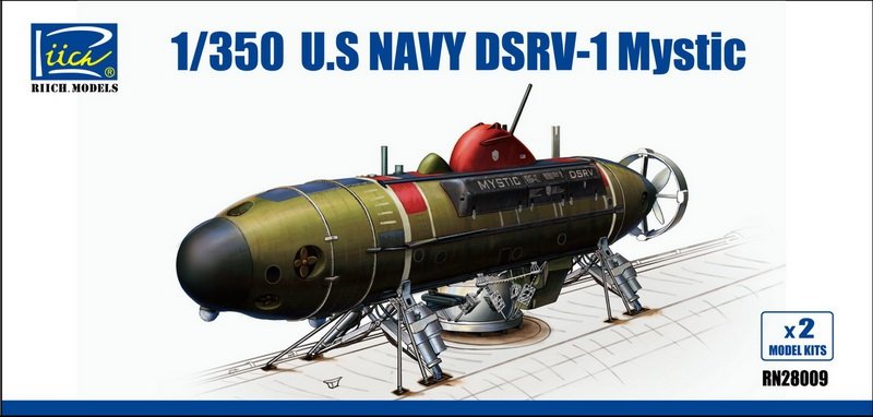 Maquette Riich Models RN28009 Véhicule de sauvetage en eaux profondes de l'US Navy - DSRV-1 Mystic 1/350
