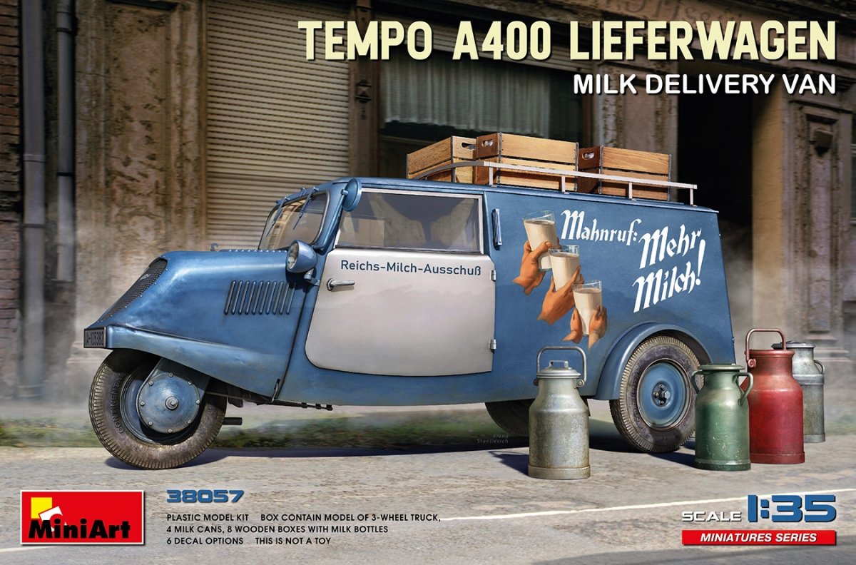 MiniArt 38057 TEMPO A400 LIEFERWAGEN. FOURgon DE LIVRAISON DE LAIT 1/35