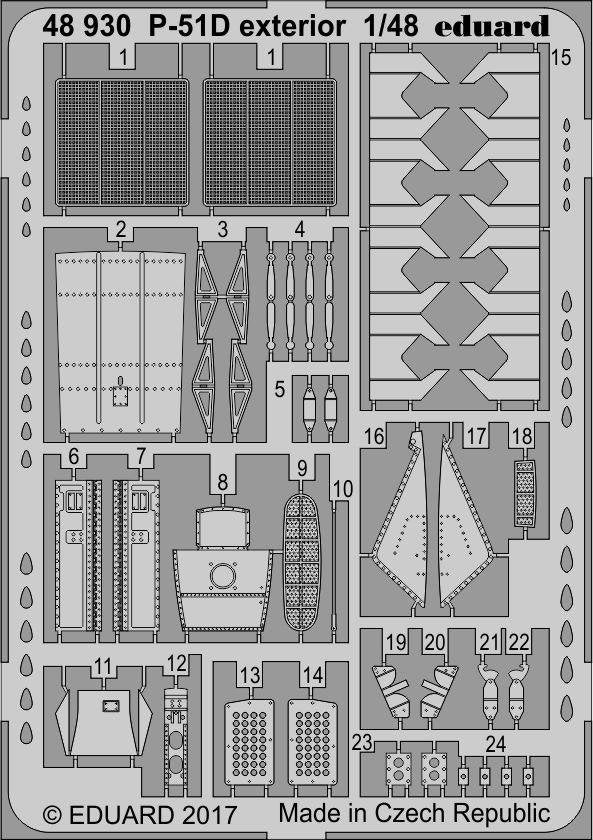 Maquette extérieure Eduard 48930 P-51D AIRFIX 1/48
