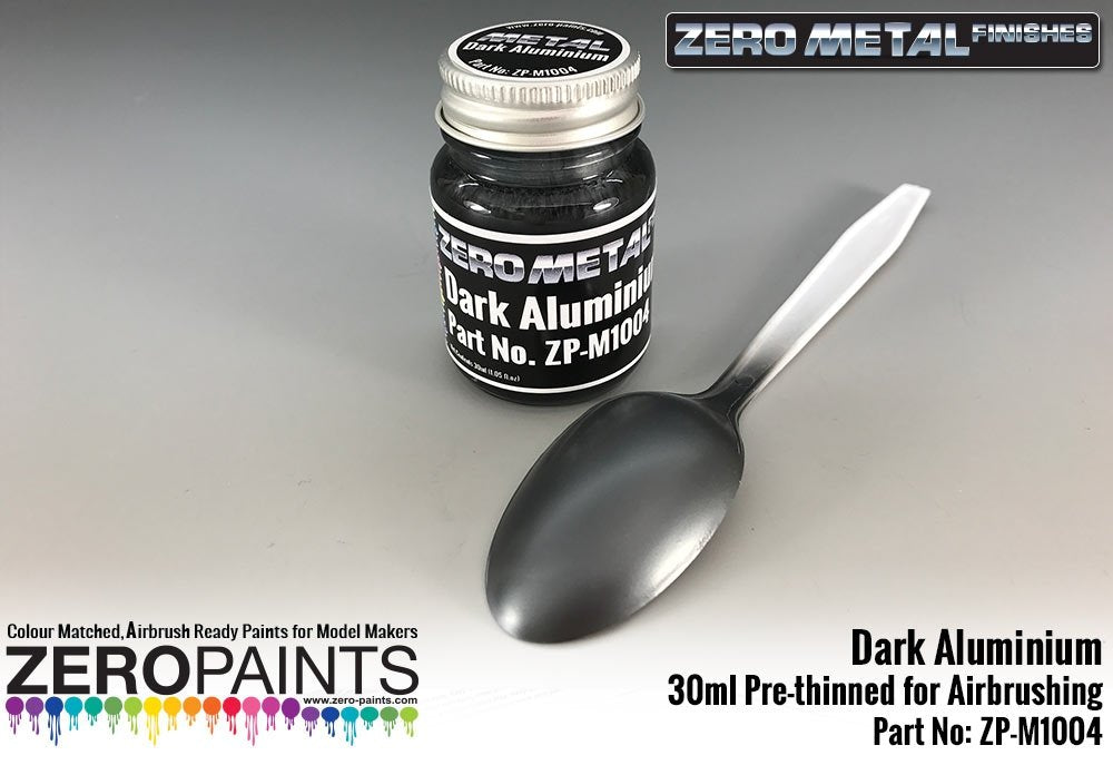 Peinture aluminium foncé Zero Paints ZP-M1004, finitions métalliques Zero, 30 ml