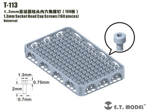 Vis à tête cylindrique creuse ET modèle T-113 de 1,3 mm, 160 pièces