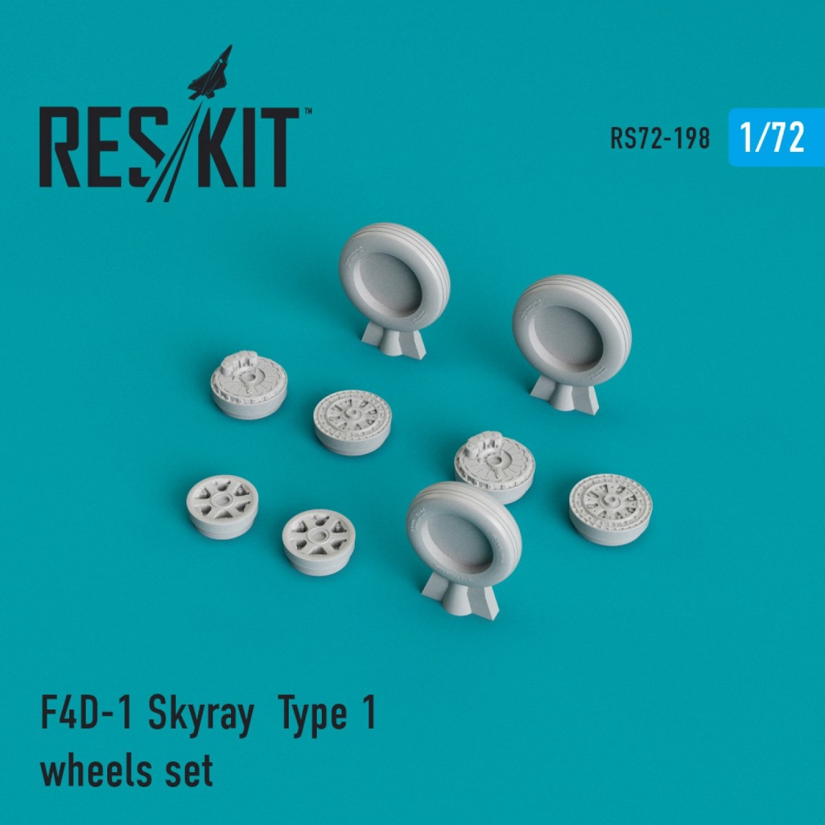 RESKIT RS72-0198 F4D-1 « SKYRAY » TYPE 1 ENSEMBLE DE ROUES 1/72