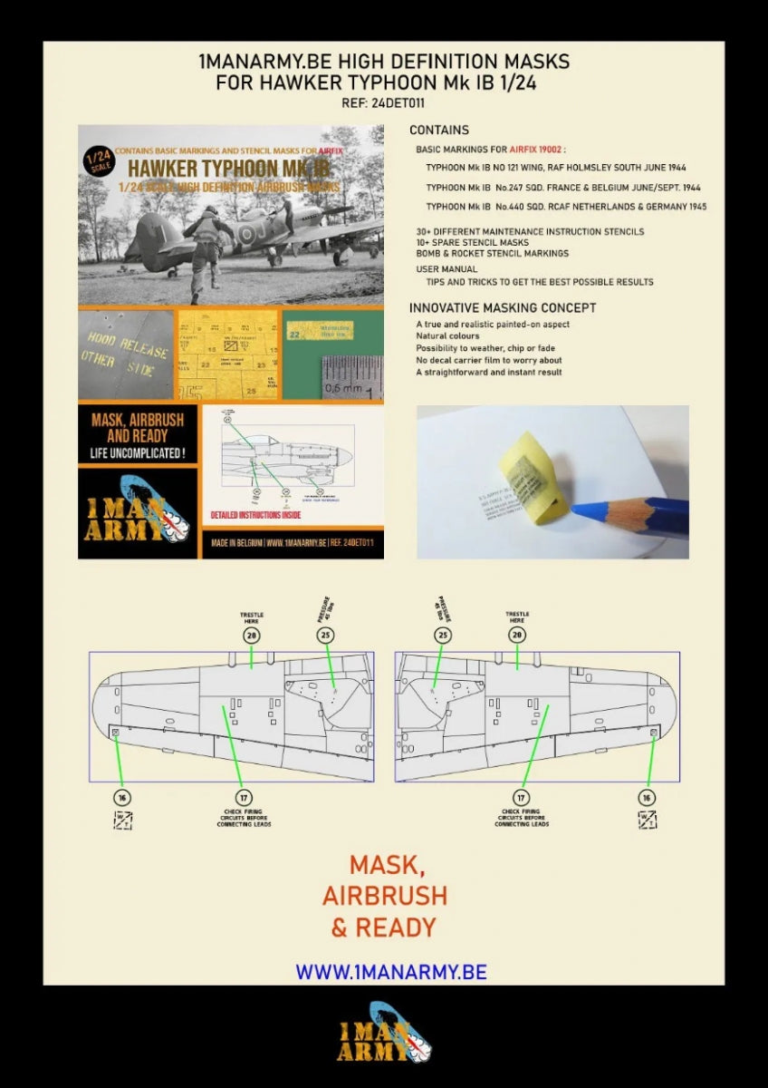 Maquette Airfix 1/24 Hawker Typhoon Mk Ib (réf. 24DET011) – imagen 2