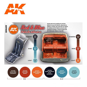AK Interactive AK11685 3G ROUGE ET BLEU INTÉRIEURS DE VÉHICULES 6x17 ml – image 2