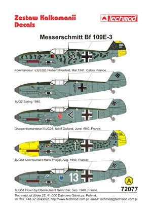 Techmod 72077 - Messerschmitt Bf 109E-3 1/72 – immagine 2