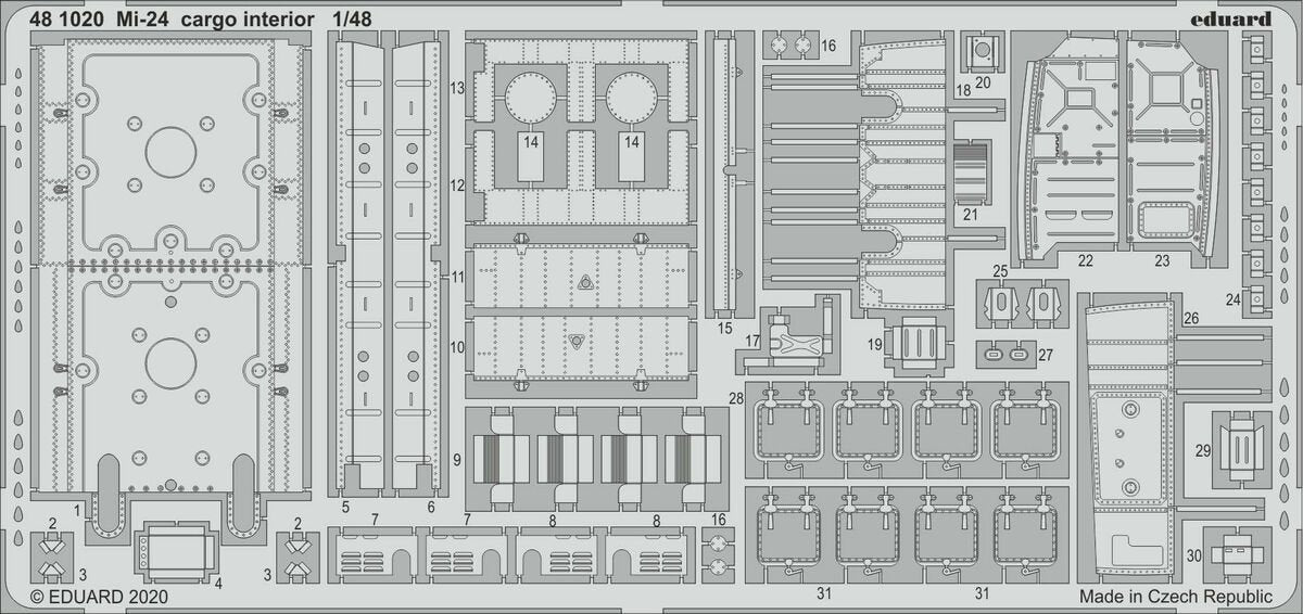 Eduard 481020 Intérieur cargo Mi-24 pour ZVEZDA 1/48
