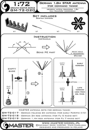 Master GM-72-020 German WWII 1.8m star antenna (for command tanks) (1pc) 1/72 – image 8