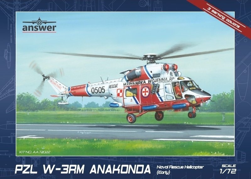 Réponse AA72022 PZL W-3RM Anaconda Hélicoptère de sauvetage naval Début 1/72