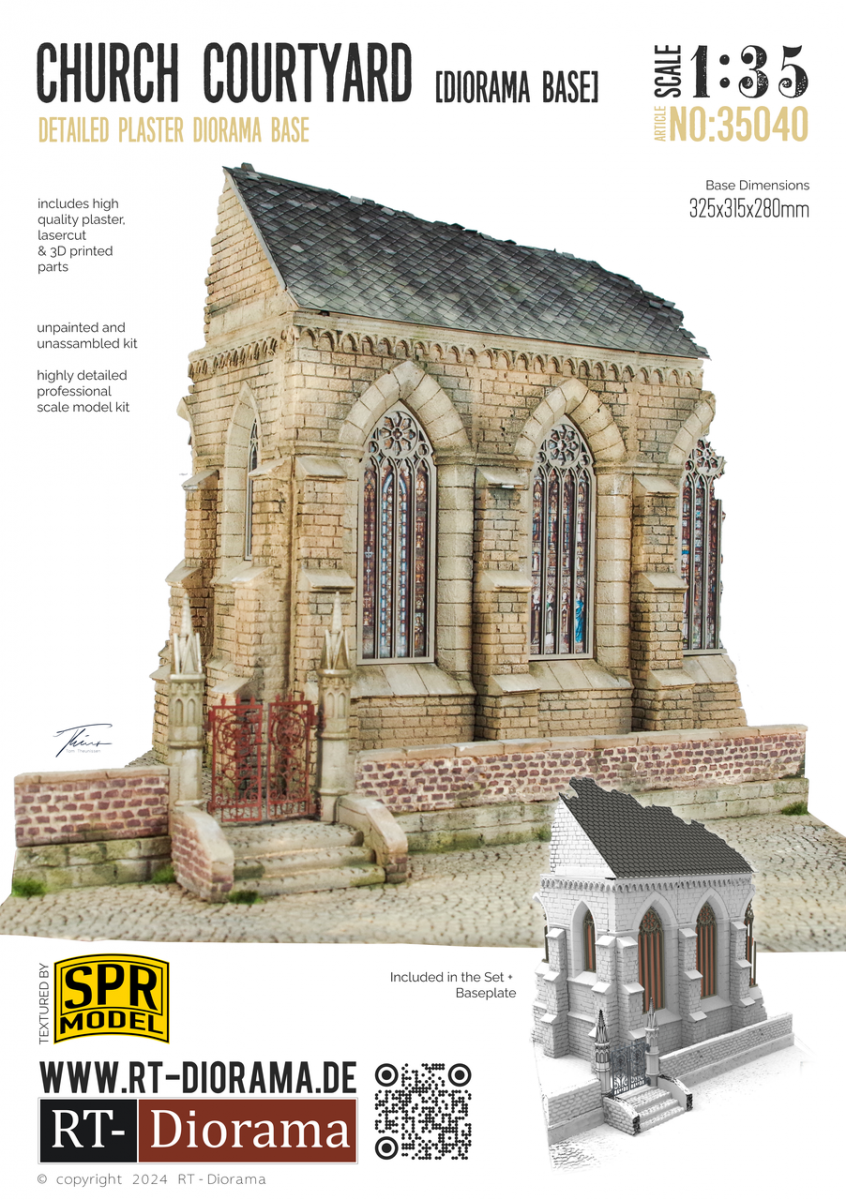 RT-Diorama 35040 Socle de diorama : Cour d'église 1/35