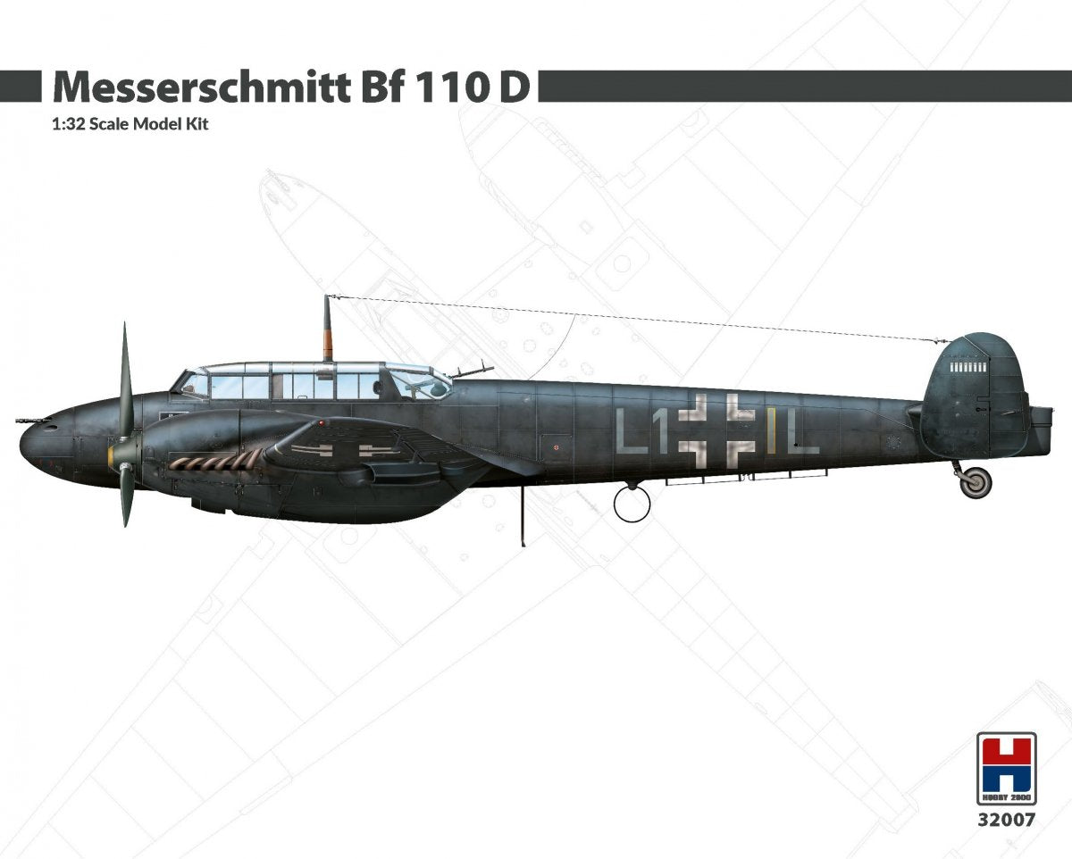 Hobby 2000 32007 Messerschmitt Bf 110 D (Dragon + Cartograf + Masque) 1/32