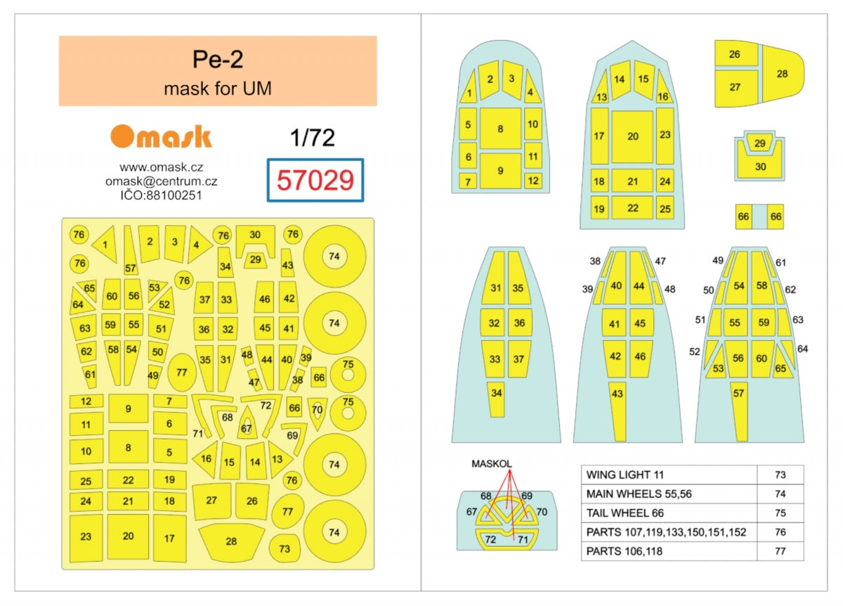 Omask 57029 Masque Pe-2 (pour UM) 1/72 – imagen 2