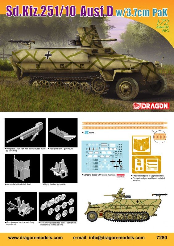 Dragon 7280 SdKfz.251/10, Ausf.D v.3.7 PaK (1/72) – Bild 2