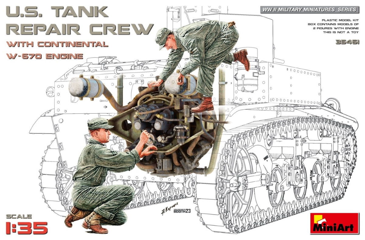 MiniArt 35461 ÉQUIPE DE RÉPARATION DE CHARS AMÉRICAINS AVEC MOTEUR CONTINENTAL W-670 1/35