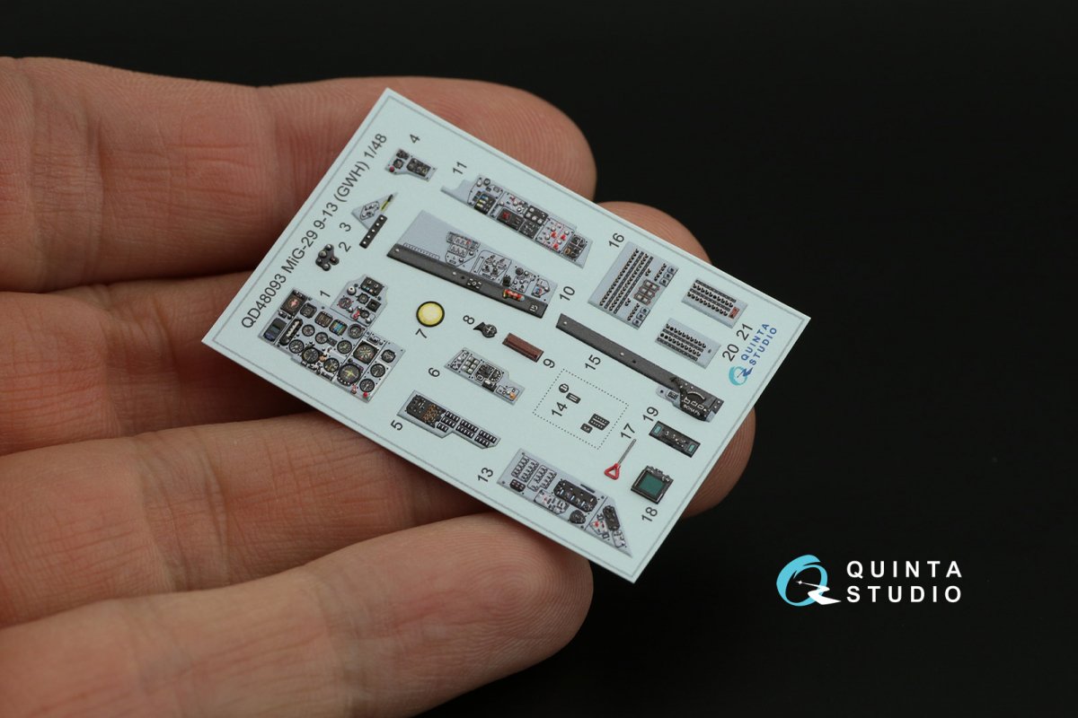 Intérieur imprimé en 3D et coloré sur papier décalcomanie Quinta Studio QD48093 MiG-29 (9-13) 1/48 (pour GWH) – immagine 8