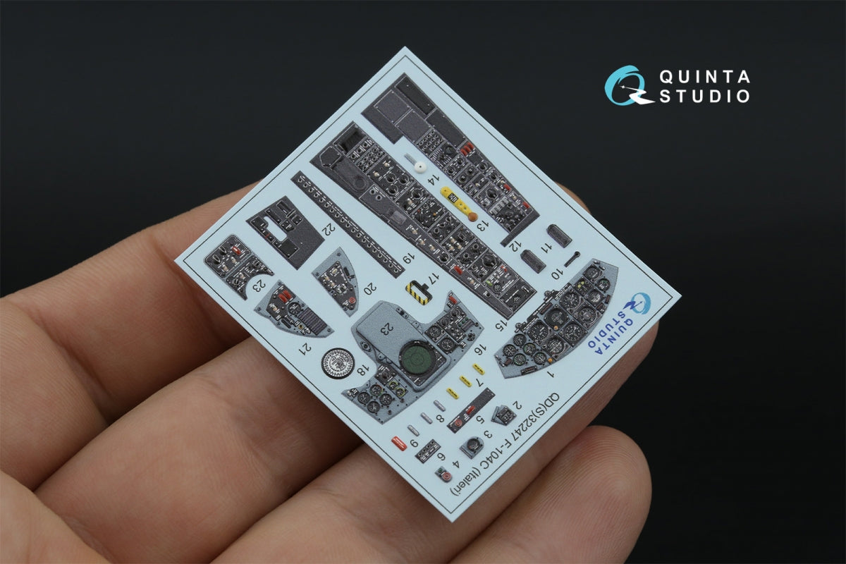 Intérieur imprimé en 3D et coloré sur papier décalcomanie Quinta Studio QDS-32247 F-104C (Italeri) (Petite version) 1/32  – image 2