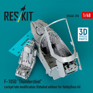 RESKIT RSU48-0398 F-105D « Thunderchief » cockpit modification tardive (édition détaillée) pour kit HobbyBoss (impression 3D) 1/48 – immagine 2