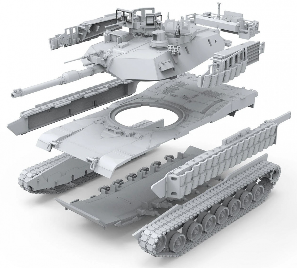 Maquette Meng 72-003 Char de combat principal américain M1A2 SEP ABRAMS TUSK II 1/72 – imagen 4