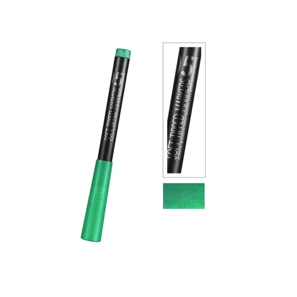Stylo marqueur à pointe souple vert métallisé DSPIAE MKM-05