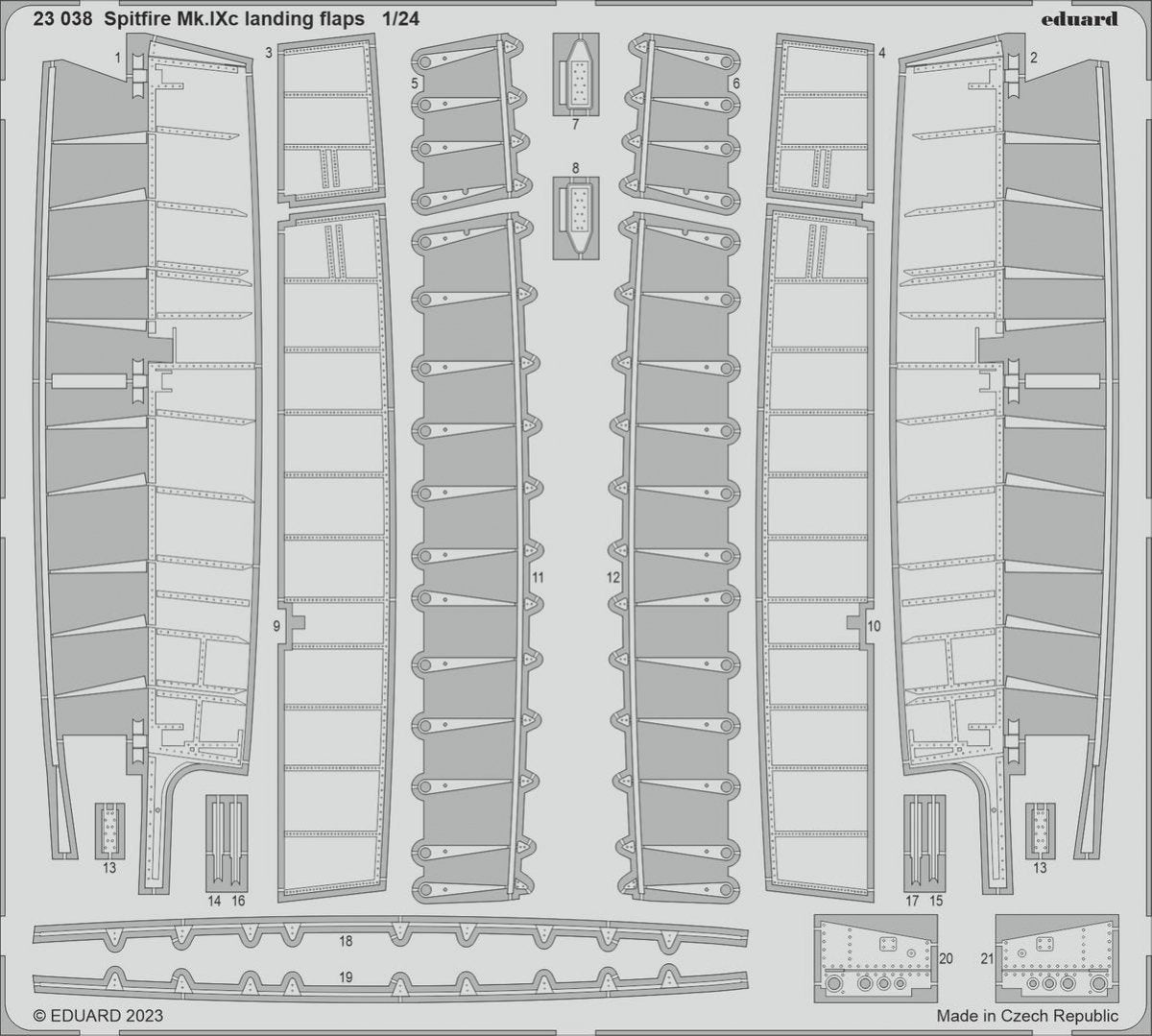 Volets d'atterrissage Eduard 23038 Spitfire Mk. IXc AIRFIX 1/24